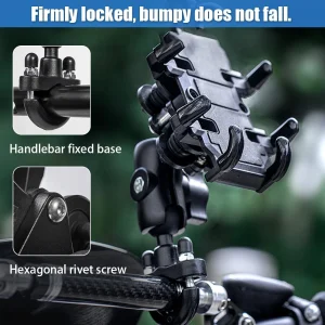 Motorcycle Phone Mount Holder Bike Handlebar For iPhone 6s 7 8 14 15 16 Plus 17e