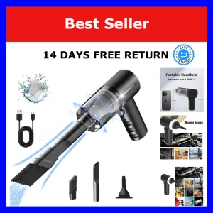 9000Pa Handheld Car Vacuum Cleaner Cordless USB Rechargeable Portable